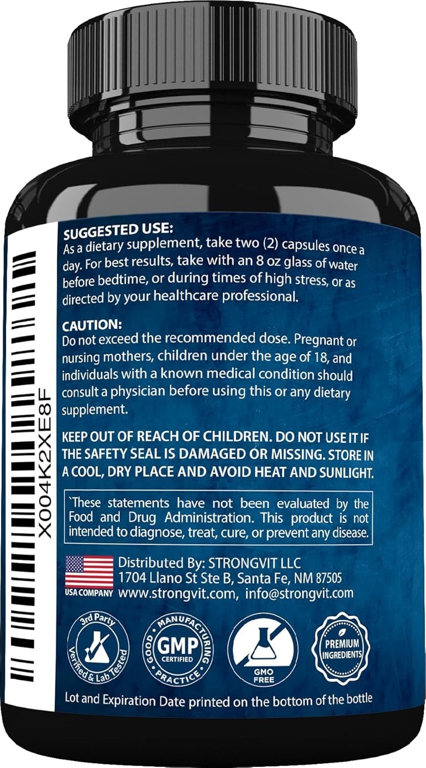 Comprehensive 16-in-1 Cortisol Support Formula for Sleep & Relaxation, 60 Caps
