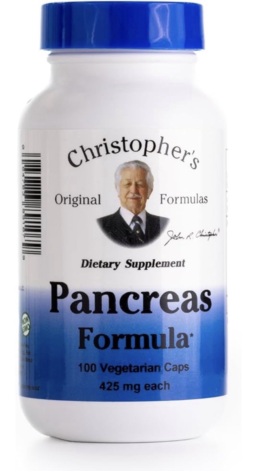 Dr. Christopher’s Pancreas Formula 100 Veg Caps 425 mg Each Non-GMO