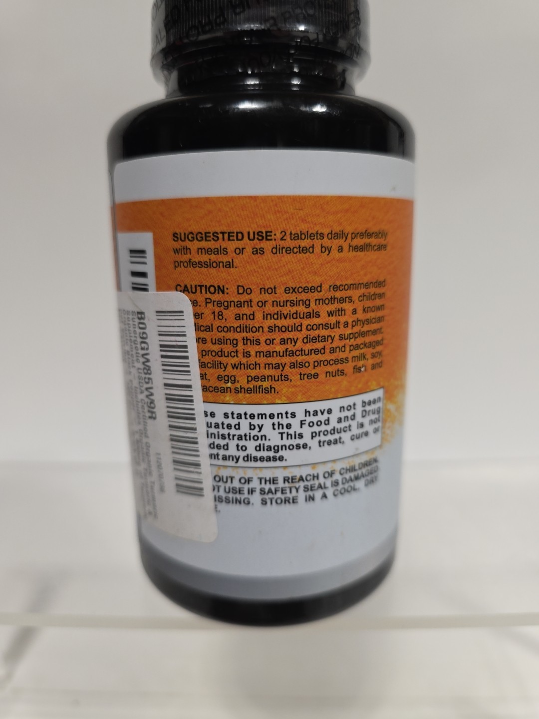 Sunergetic USDA Certified Organic Turmeric Supplement With Black Pepper