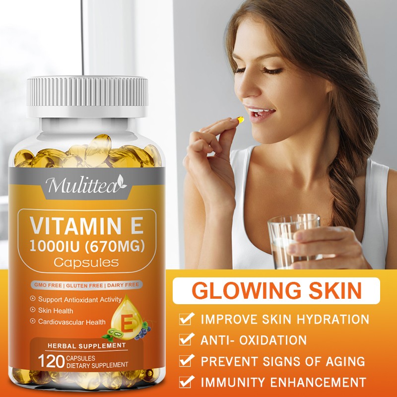 Vitamin E 1000 IU Softgels – Natural Antioxidant for Skin, Immune & Cell Support