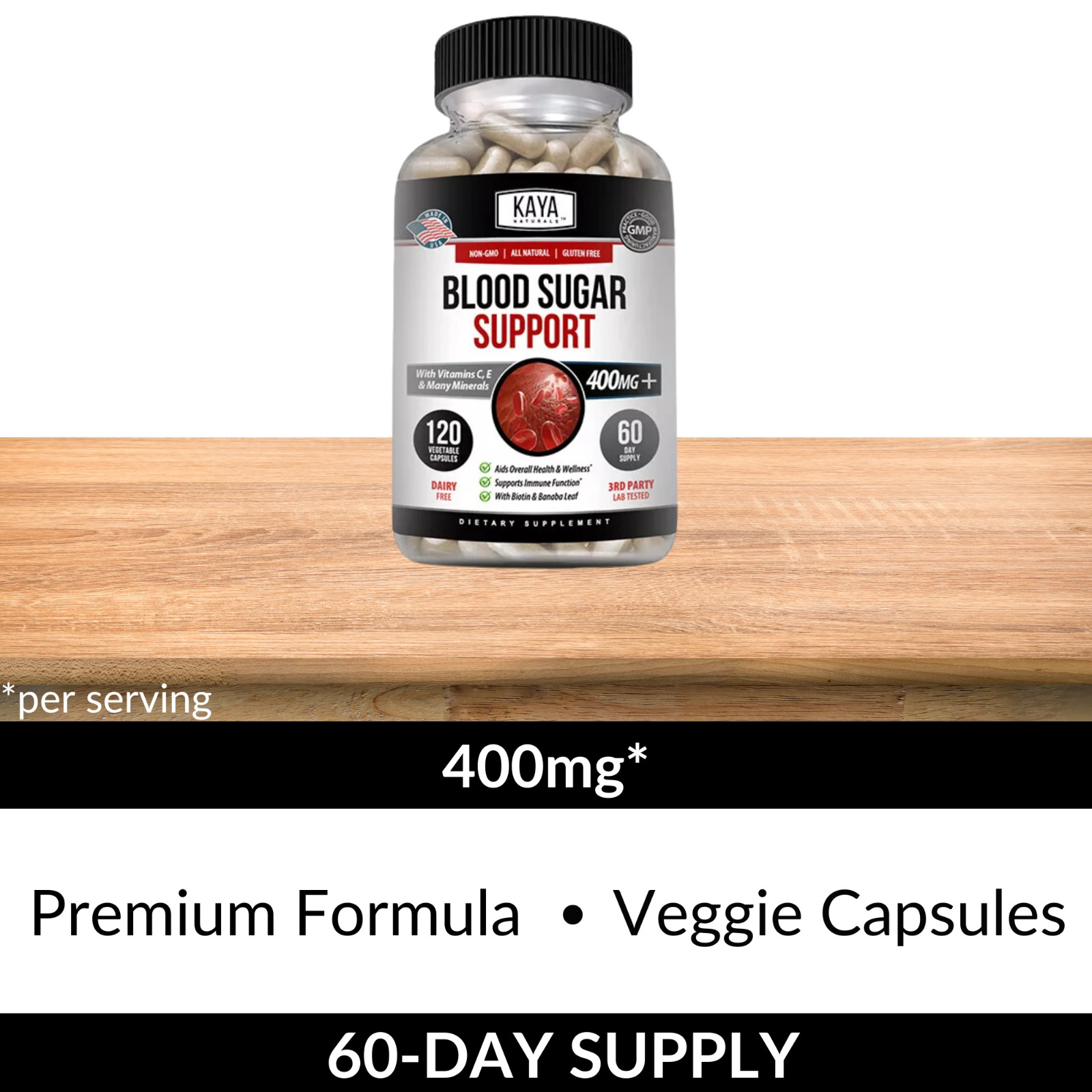 BLOOD SUGAR SUPPORT Alpha Lipoic Acid & Cinnamon 20 Herbs 120 Capsules