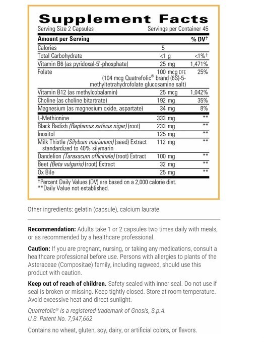 Integrative Therapeutics Lipotropic Complex – Liver transmethylation 90 Count