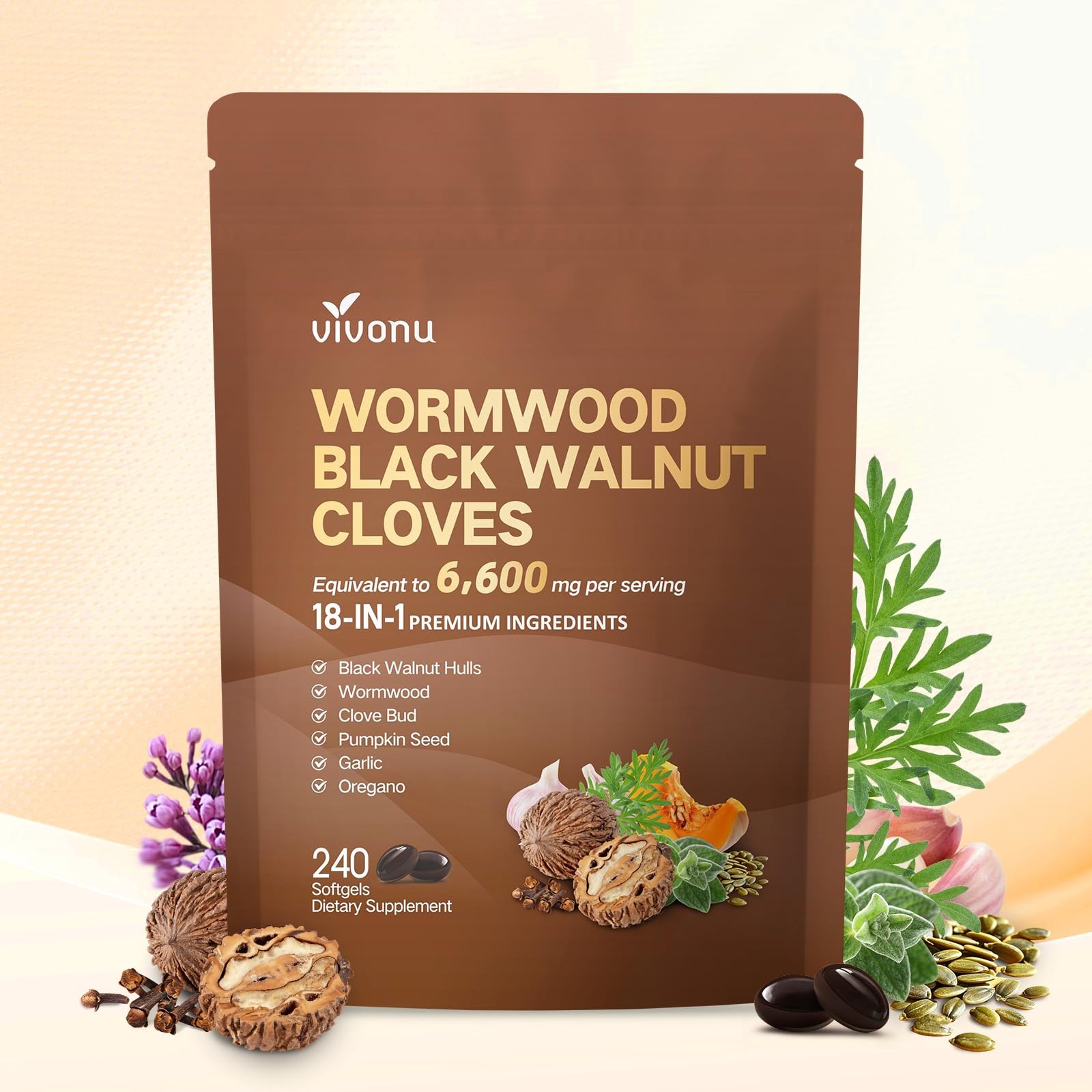 18-in-1 Black Walnut Wormwood Cleanse for Humans, 1 Count (Pack of 1), 1 Bag