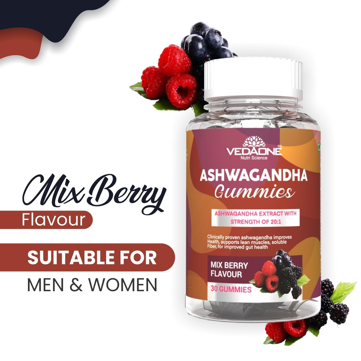 5 Pack VEDA .ONE Ashwagandha Gummies 150 Count