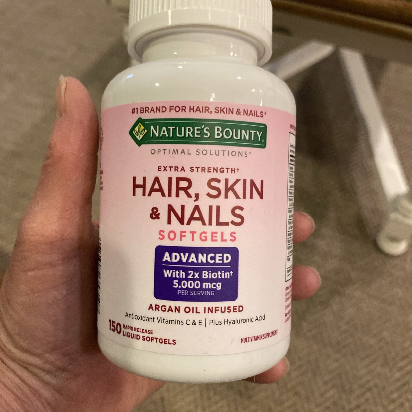 Nature’s Bounty Hair Skin & Nails 150 Softgels W/ 2x Biotin 5000 mcg EXP 10/2025