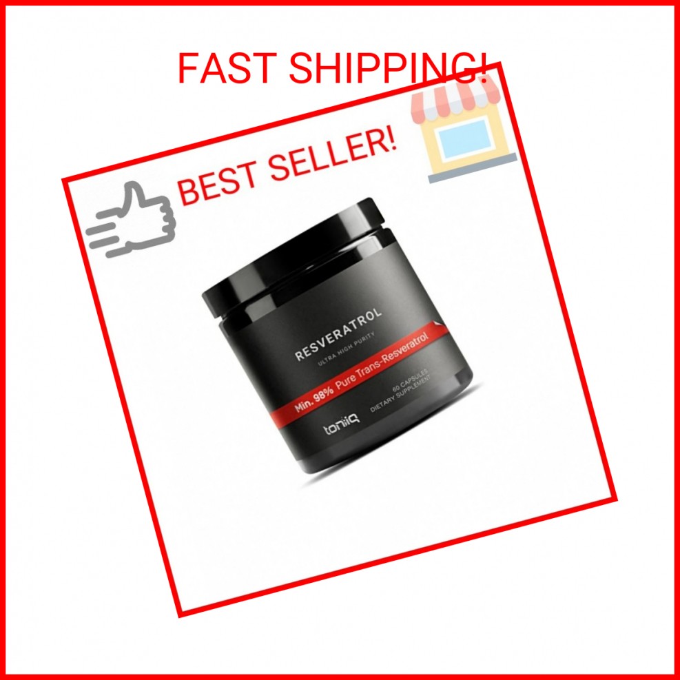 Toniiq Ultra High Purity Resveratrol Capsules – 98% Trans-Resveratrol – Highly P