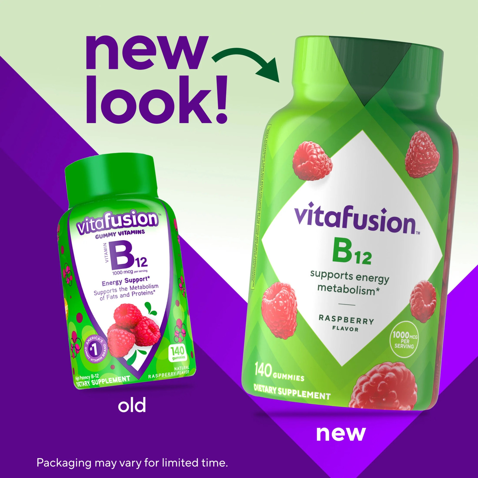 Vitafusion Vitamin B12 Gummy Vitamins, 1,000 Mcg, Raspberry Flavored, 140 Count