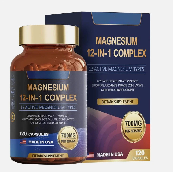1-3 pack Magnesium Complex 700mg 12 in 1 Magnesium supplement with 120 counts-+