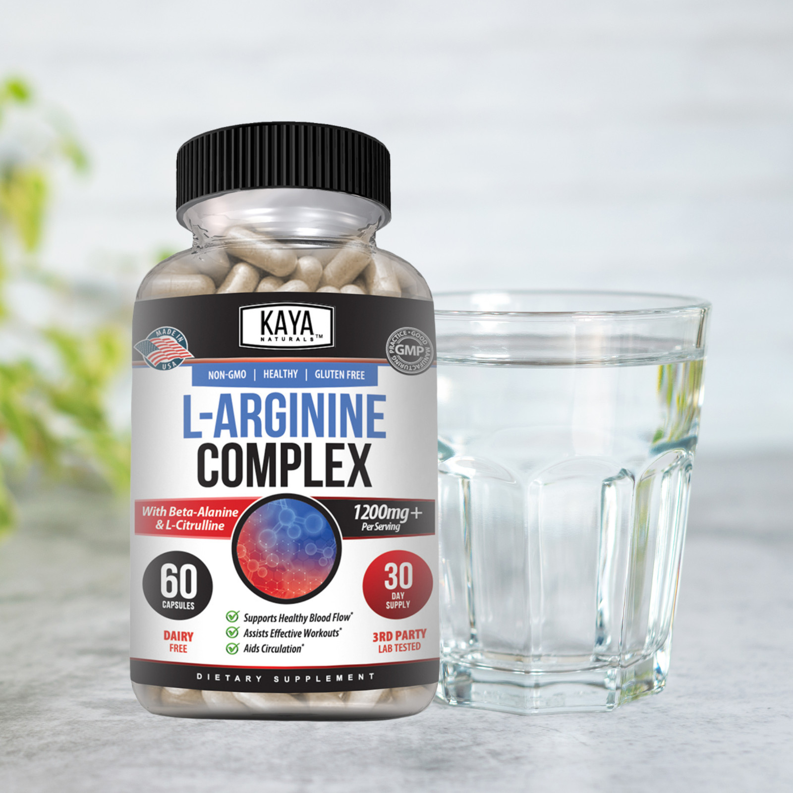 (2 Pack) L-Arginine 60ct NO3 Nitric Oxide Testosterone Booster Libido ED Support