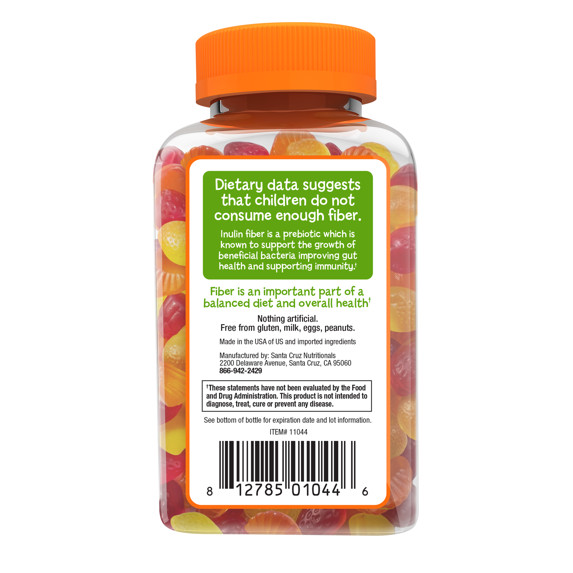Fiber Advance Kids Digestive Health Fiber Supplement Gummies, Natural Fruit, 60
