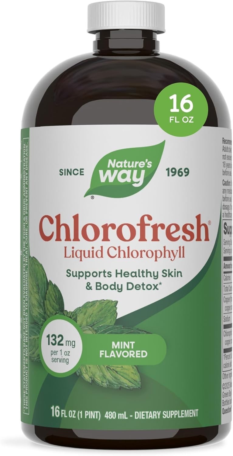 Nature’s Way Chlorofresh, Liquid Chlorophyll, Healthy Skin & Body Detox 16 Fl Oz