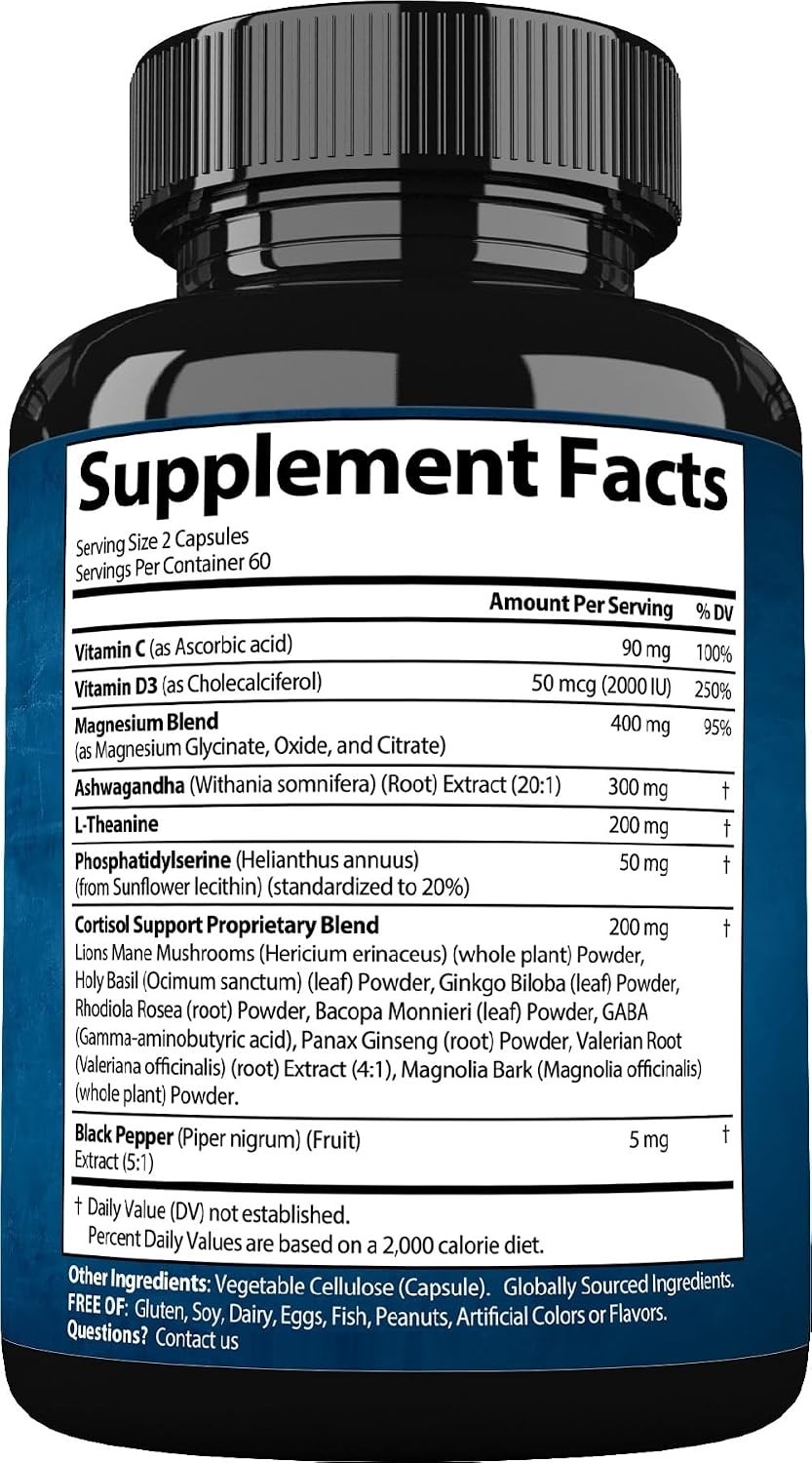 Magnesium & Natural Adaptogens for Hormonal Balance – 120 Capsules