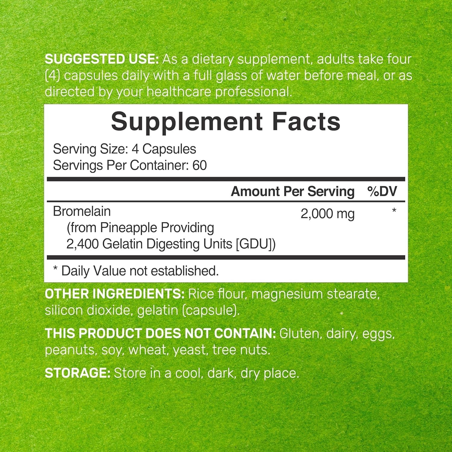 Bromelain Supplement 2000mg | Digestive Enzyme Support | 240 Capsules | Non-GMO