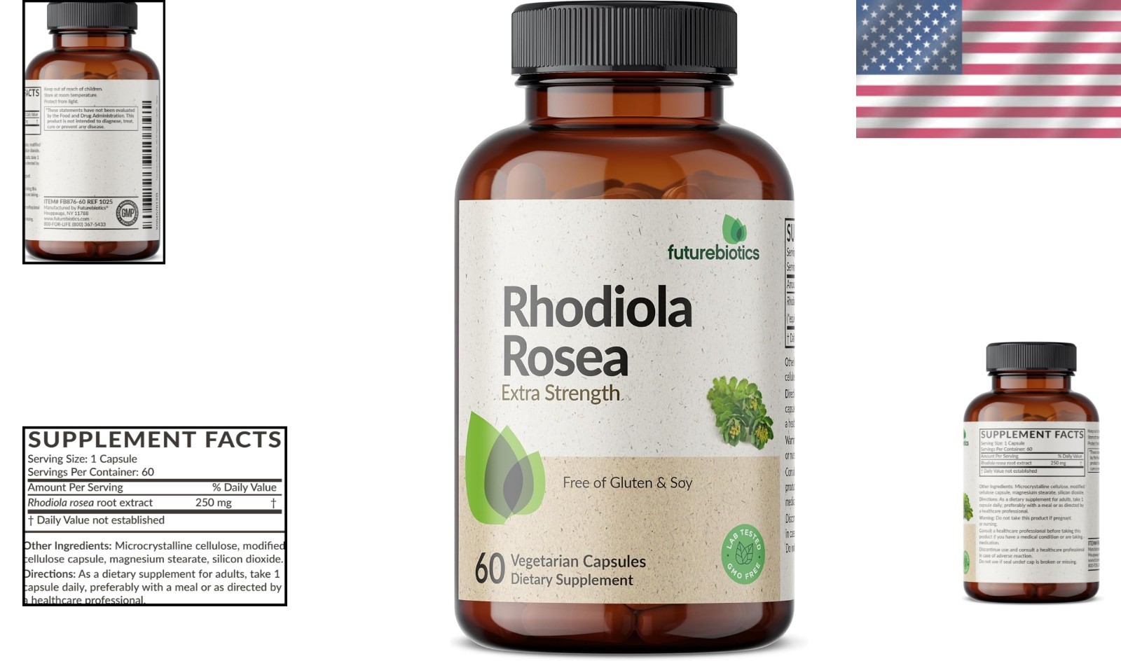 Adaptogenic Rhodiola Rosea: 60 Vegetarian Capsules for Brain and Stamina Boost