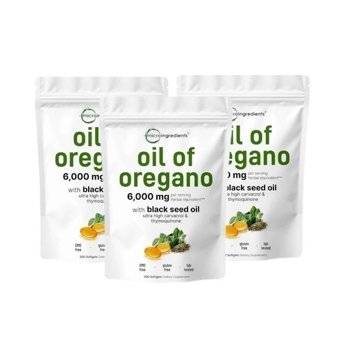 2 in 1 Oil of Oregano & Black Seed Softgels Count with Carvacrol,Immune Supports