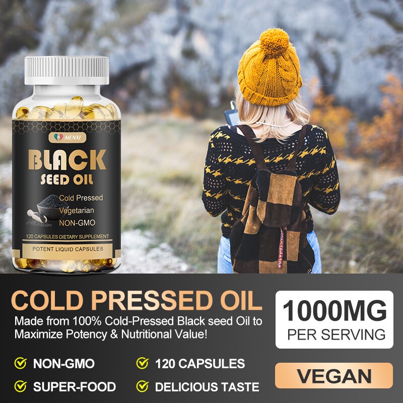 240 Black Seed Oil 1000mg – 100% Pure Organic COLD PRESSED Cumin Nigella Sativa