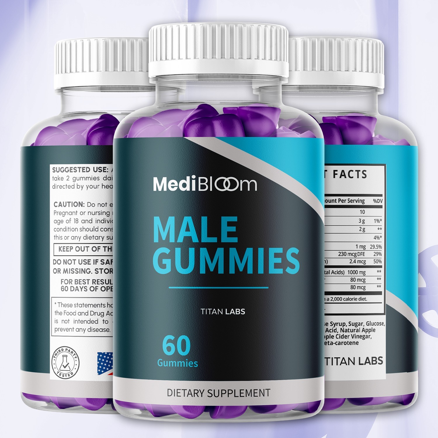 (1 Pack) MediBloom Gummy Advanced Male Support Supplement Medi Bloom 60 Gummies