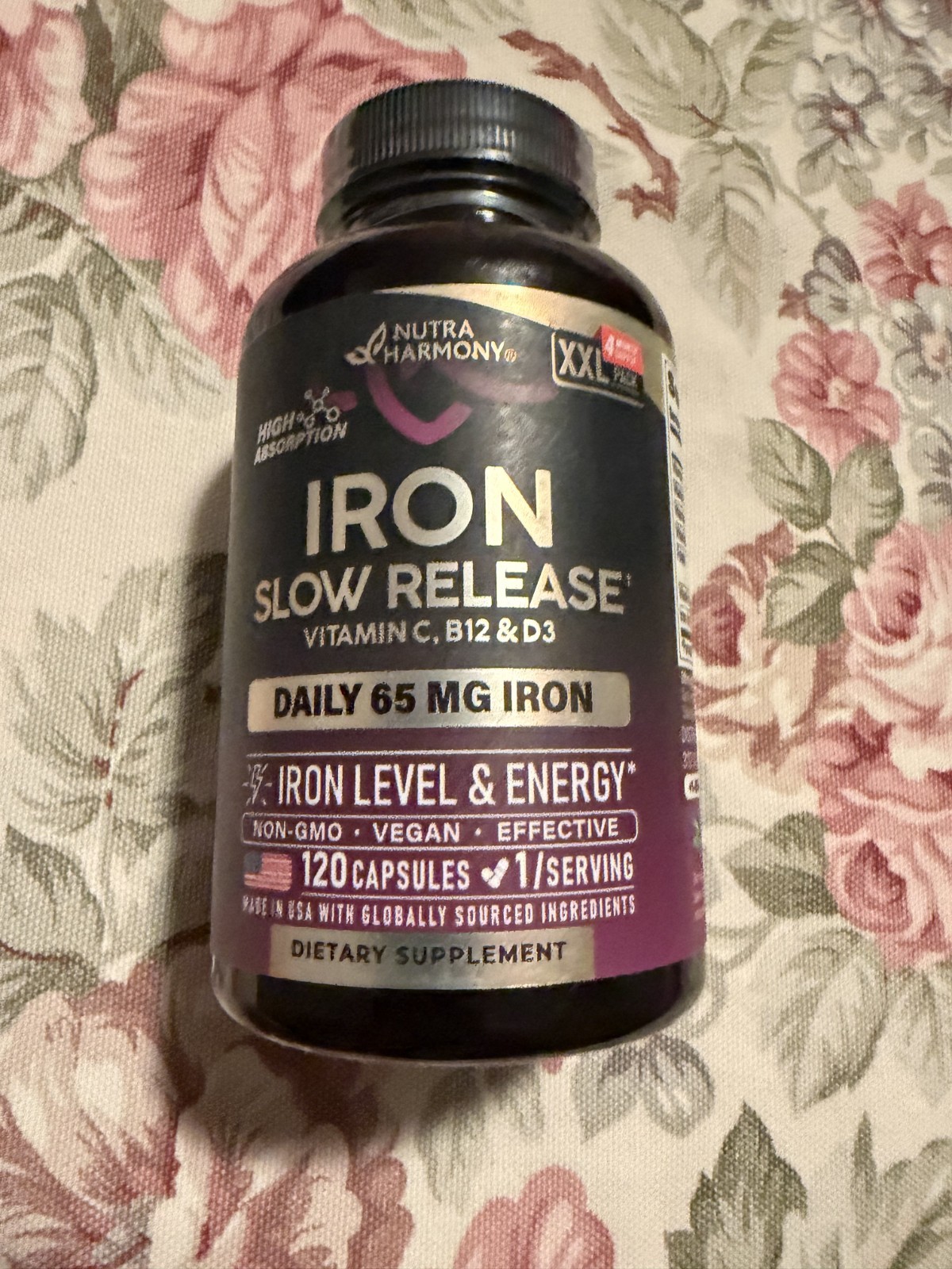 Iron Supplement for Women – Iron 65mg (Ferrous Sulfate 325mg) – Stomach Friendly