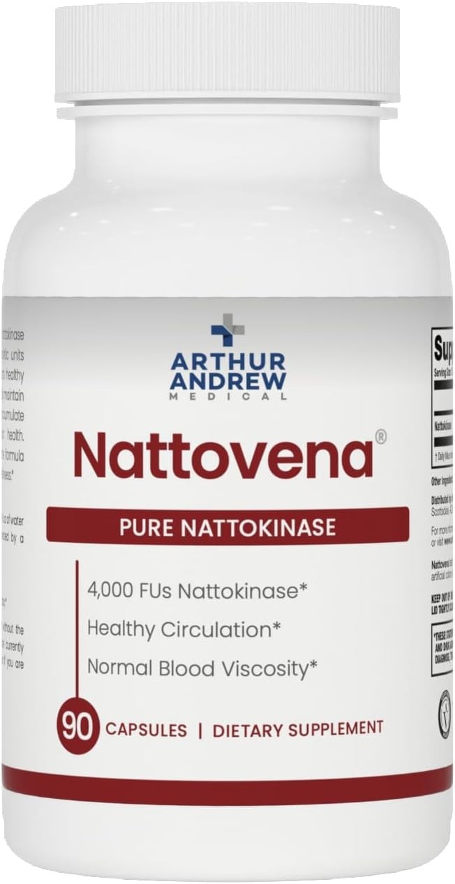 Nattovena Pure Nattokinase Supplement – Double Strength 4,000 FUs – 90 Capsules