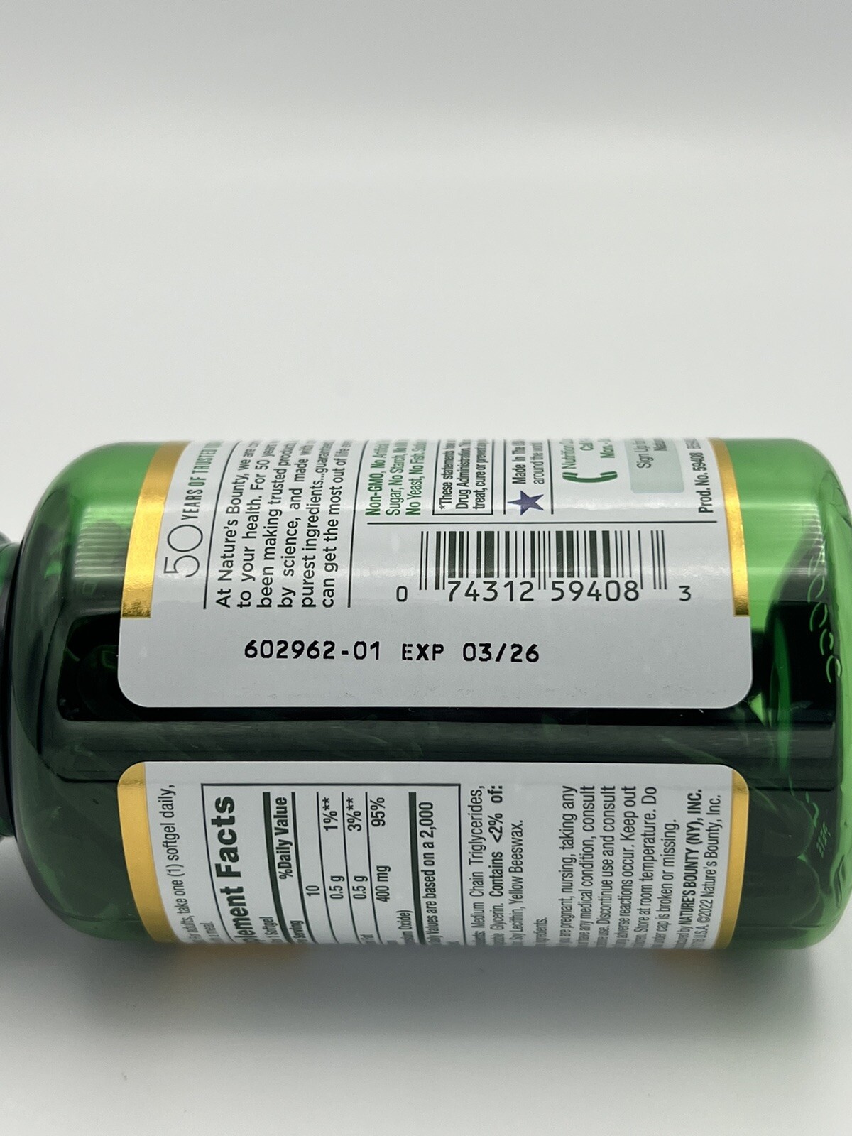 Nature’s Bounty Magnesium 400 Mg 75 Ct Rapid Release Softgel EXP 03/2026