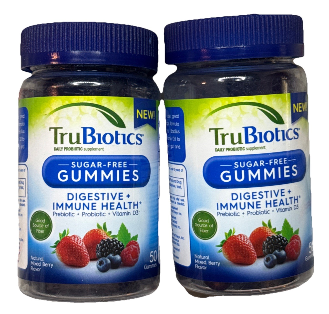 2 X TRUBIOTICS Probiotic & Prebiotics 100 Gummies-Sugar free-Digestive Immune