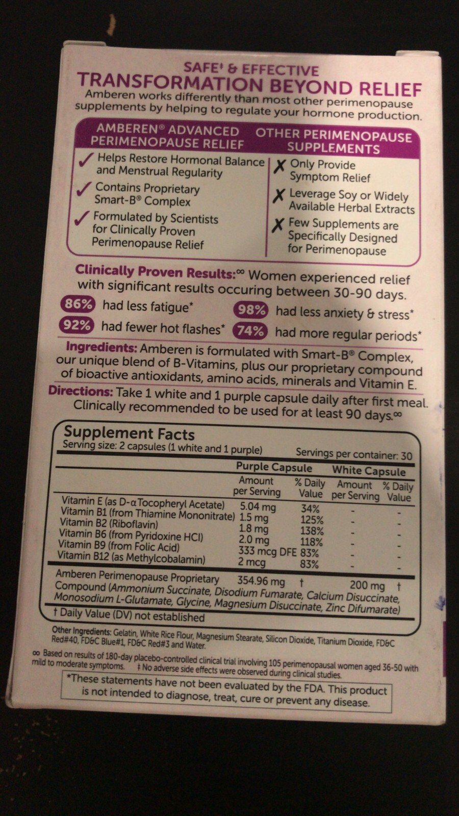 Amberen Perimenopause Relief Smart-B Complex 60 Capsules Exp. 05/2025 (E2)