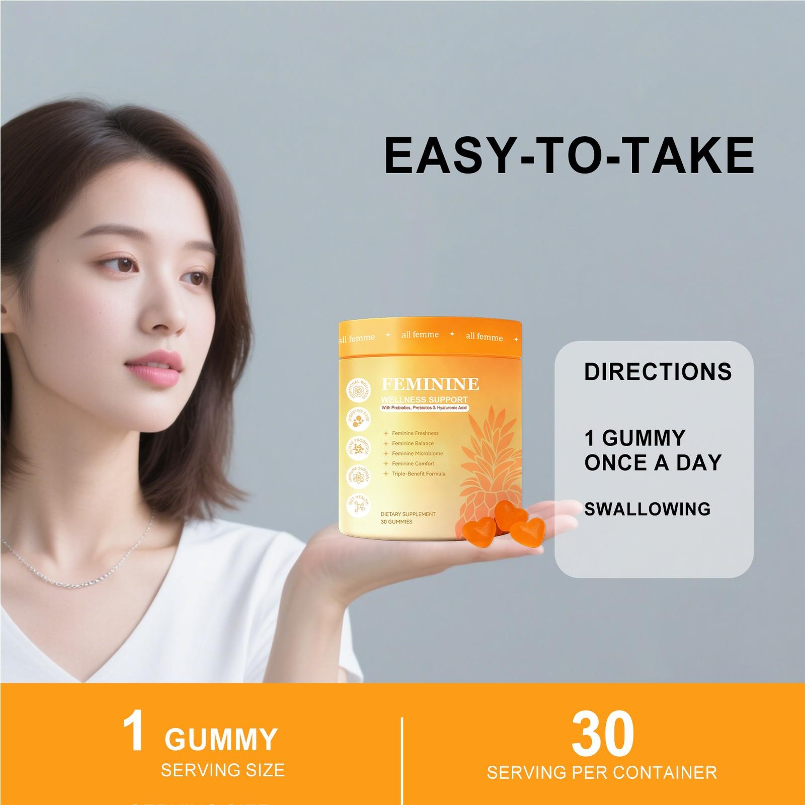 Flora Plus Gummies, Advanced Vaginal Support, Vaginal Health Gummies, Ph Balance