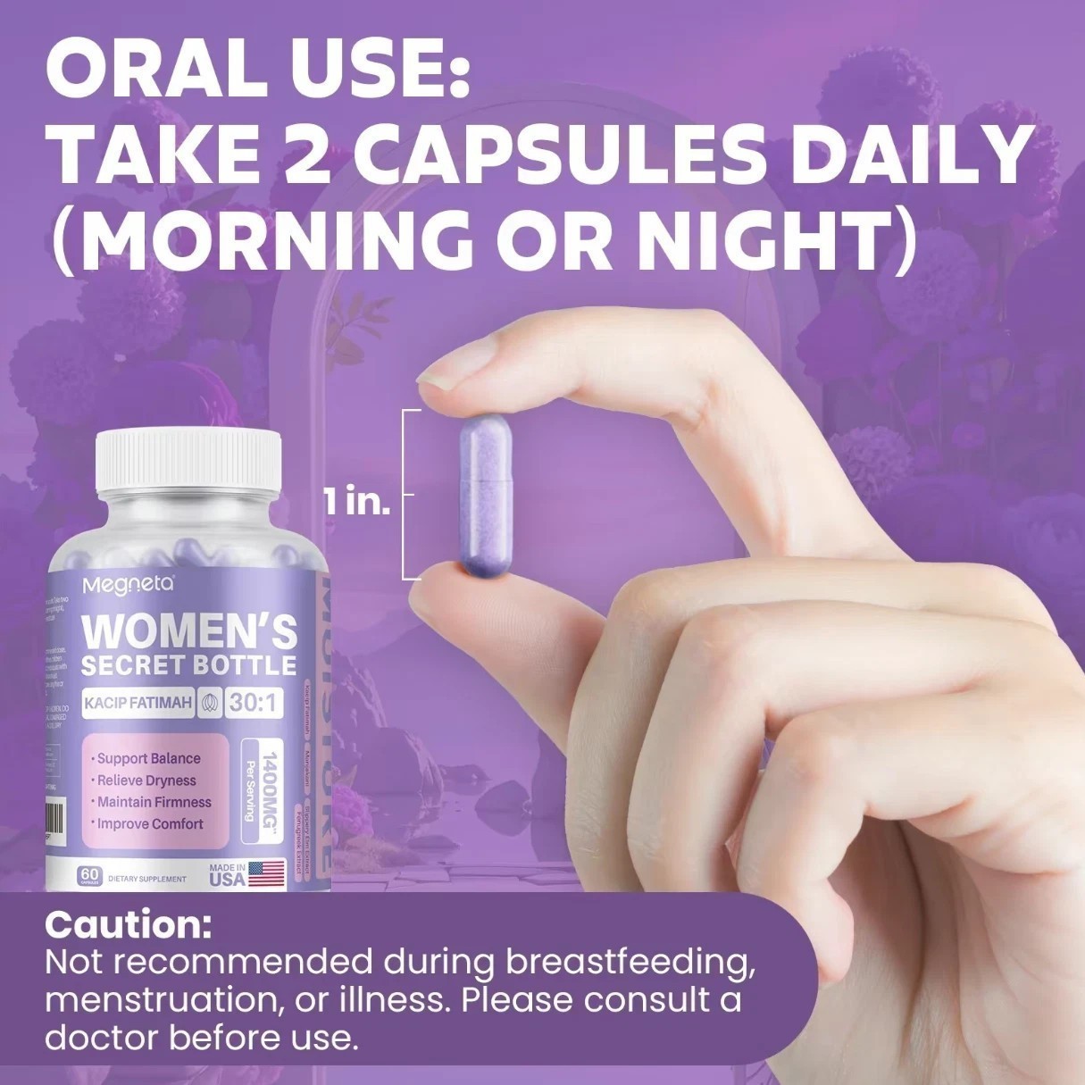 NEW LUXRY 1-3PCS Women’S Secret Bottle-60 Tablets -Healthcare Kacip Fatimah 1kMG