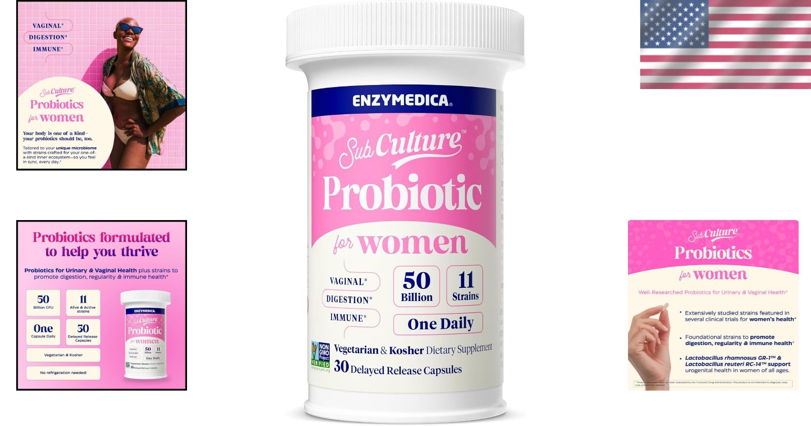 SubCulture Women’s Probiotic, 50 Billion CFU, 30 Count – Total Wellness Boost