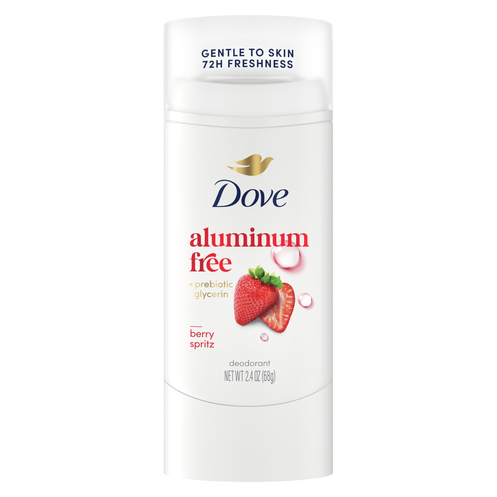 Dove Deodorant Stick Berry Spritz for 72 Hour Odor 2.4 Ounce (Pack of 1), Red