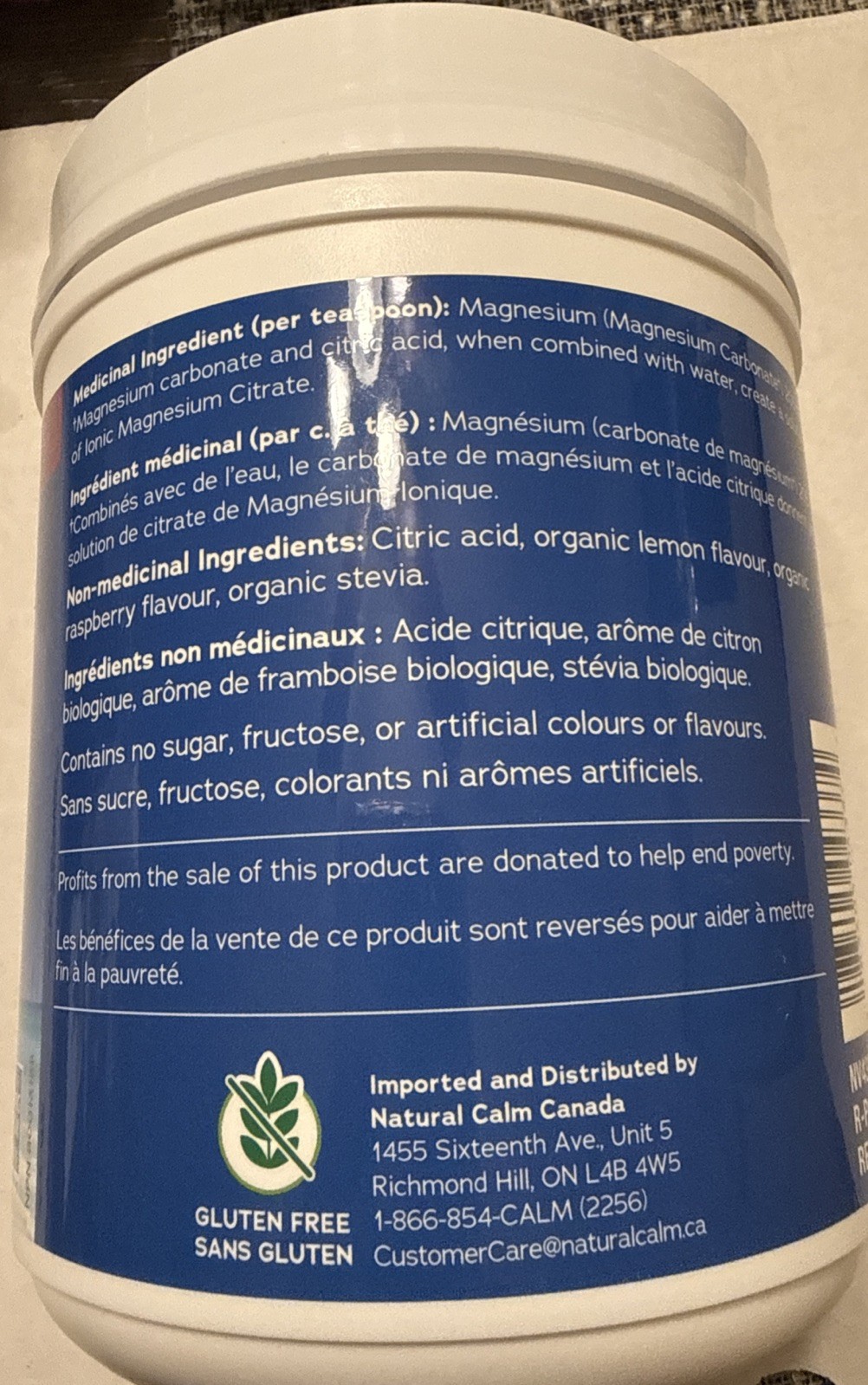 Natural Vitality Calm Magnesium POWDER SUPLEMENT- RASPBERRY LEMON 20 oz.Exp 5/29