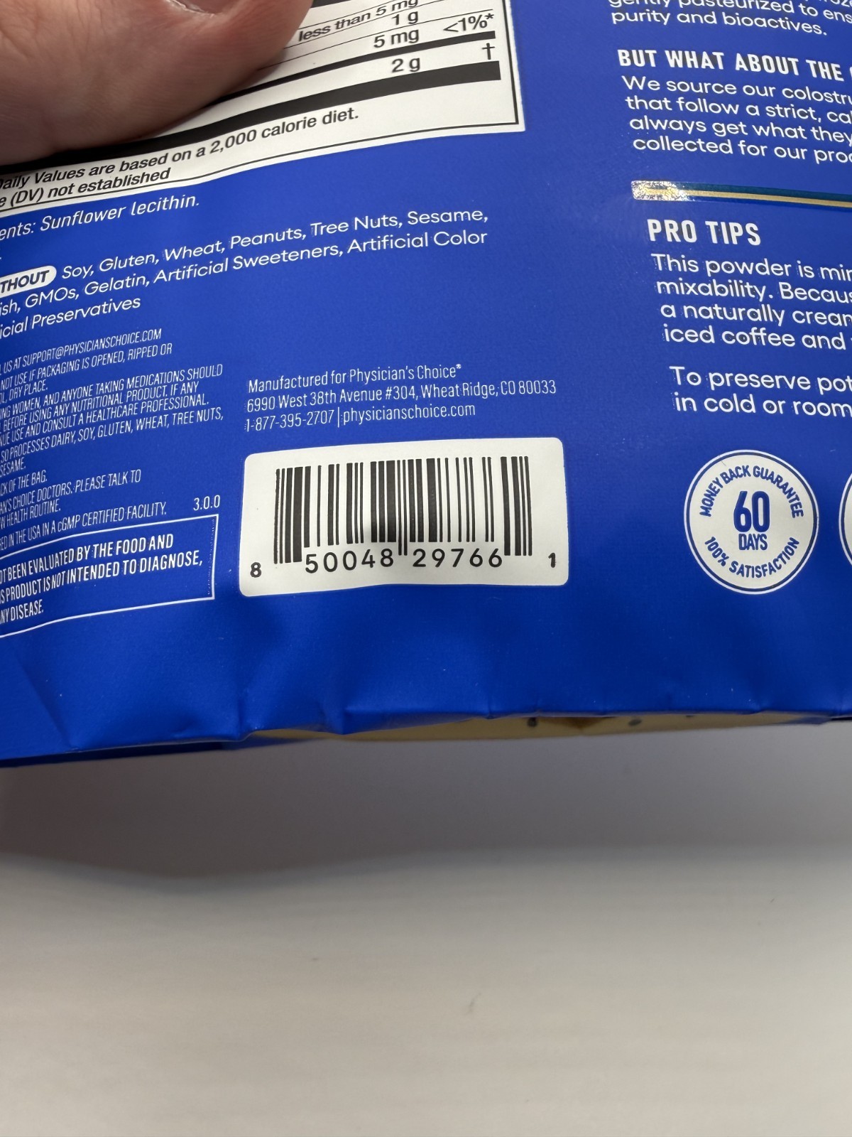 Physician Choice Colostrum Gold Dietary Supplement Unflavored 120g – Brand New