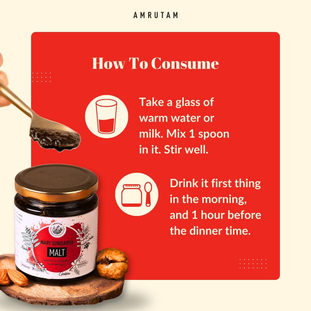 AMRUTAM Nari Sondarya Malt | Hormone Balance PCOS, PCOD, Period Pain