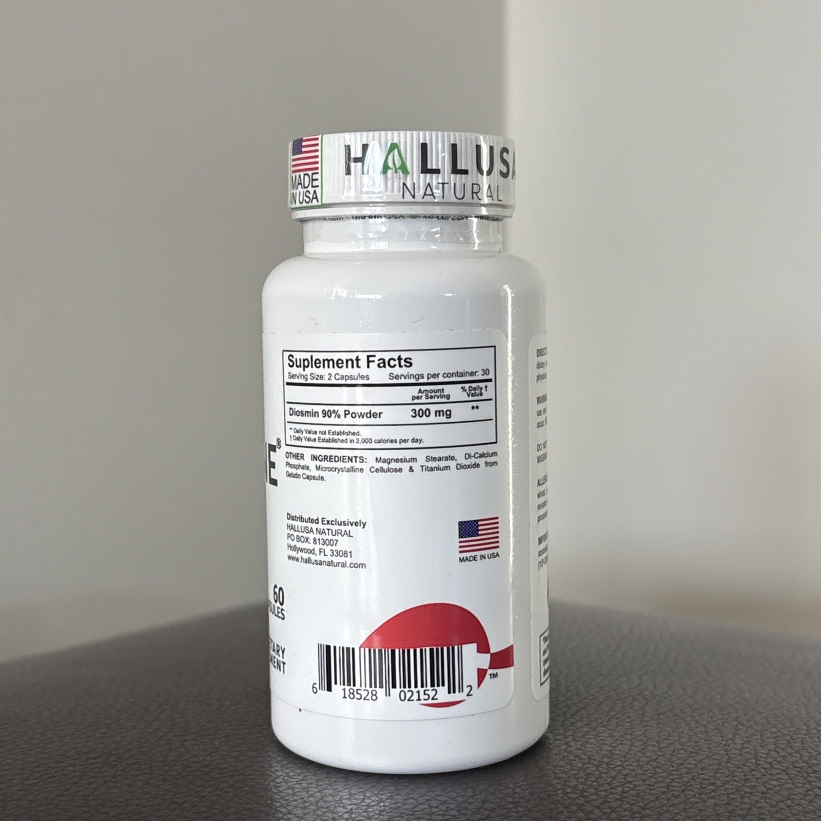 Hallusa Natural, Hallosmine Circulation Support 300 mg, 60 Capsules, EXP 07/2028