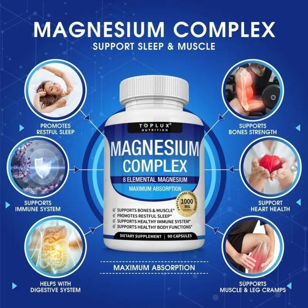 NEW Magnesium Complex 8 Essential Magnesium Supplement Fitness Edible IMMUNITY
