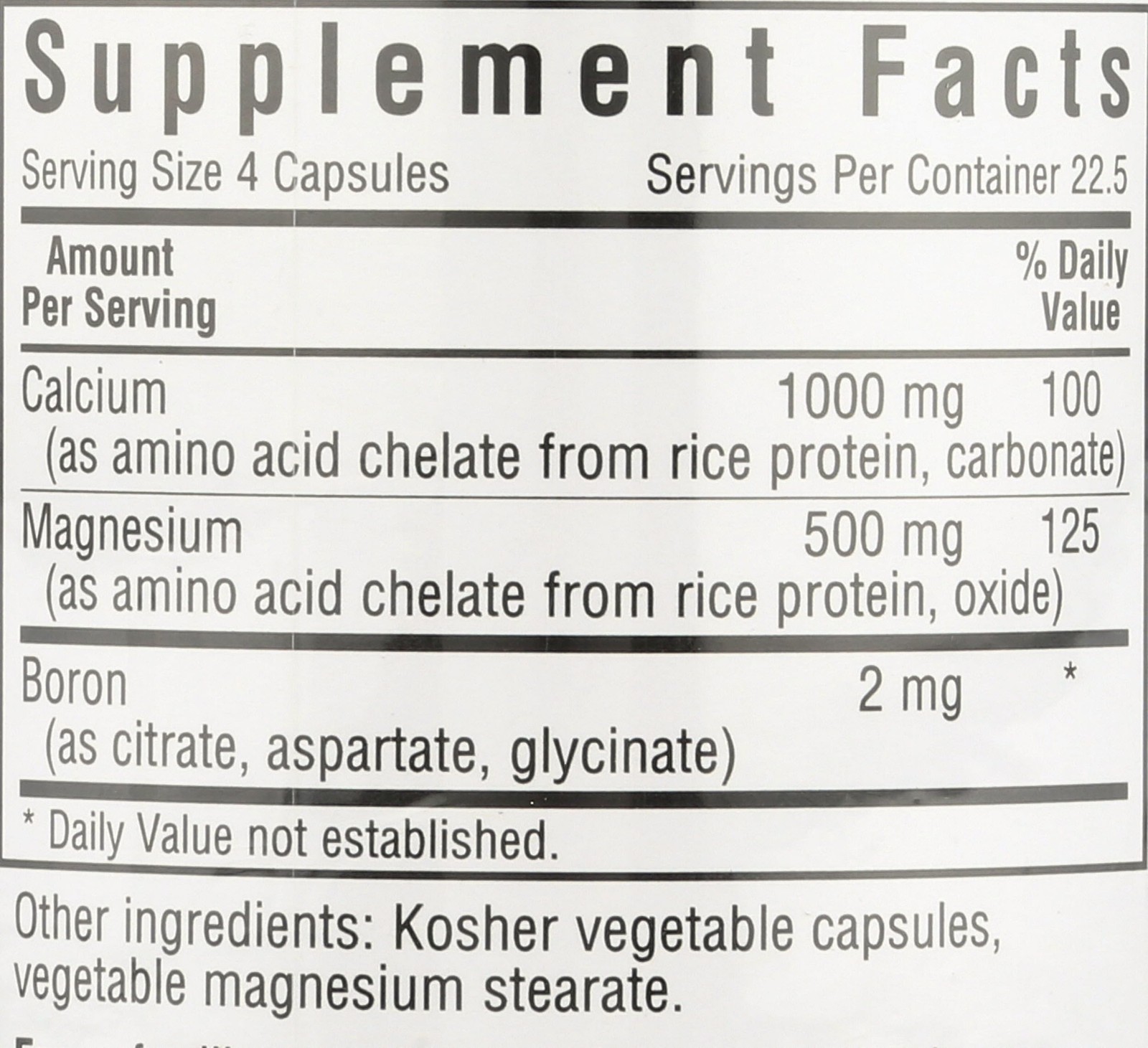 Calcium Magnesium Plus Boron 90 Count (Pack of 1), Off White