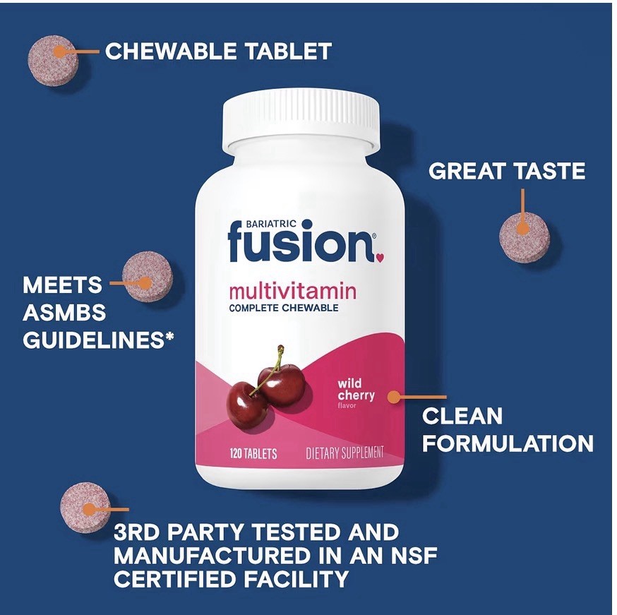 Bariatric Fusion Multivitamin Complete Chewable Tablets Wild Cherry 120