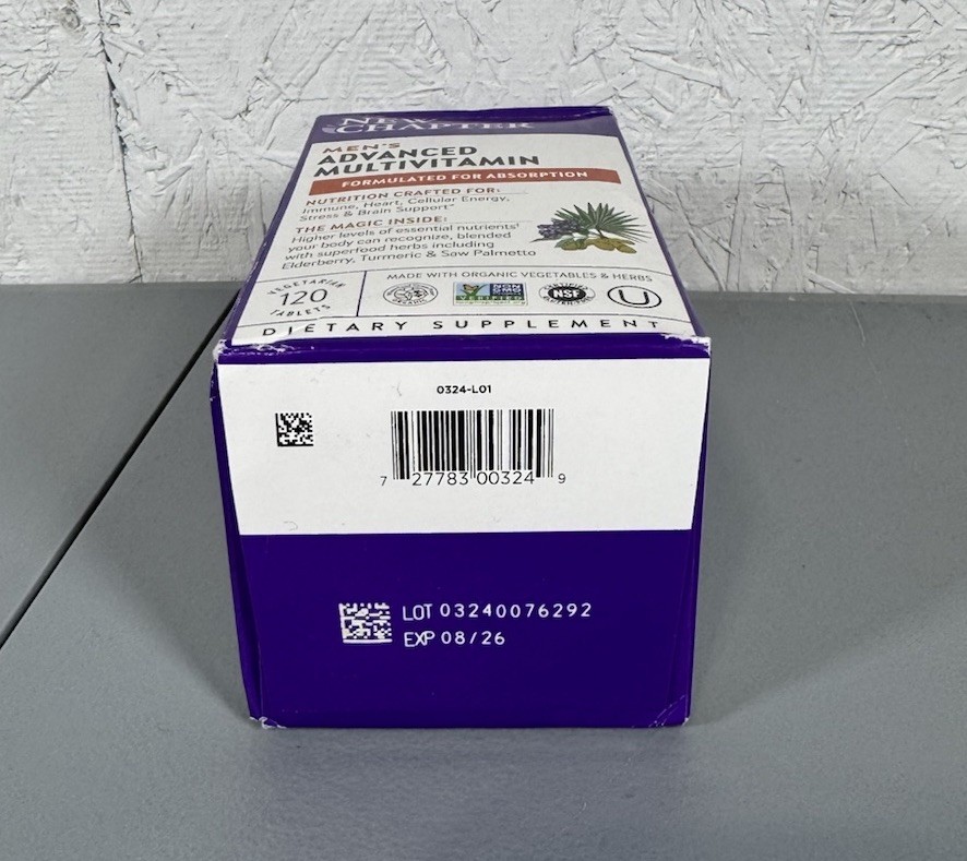 New Chapter Men’s Advanced Multivitamin, 120ct Tablets – EXP 08/2026 – NEW