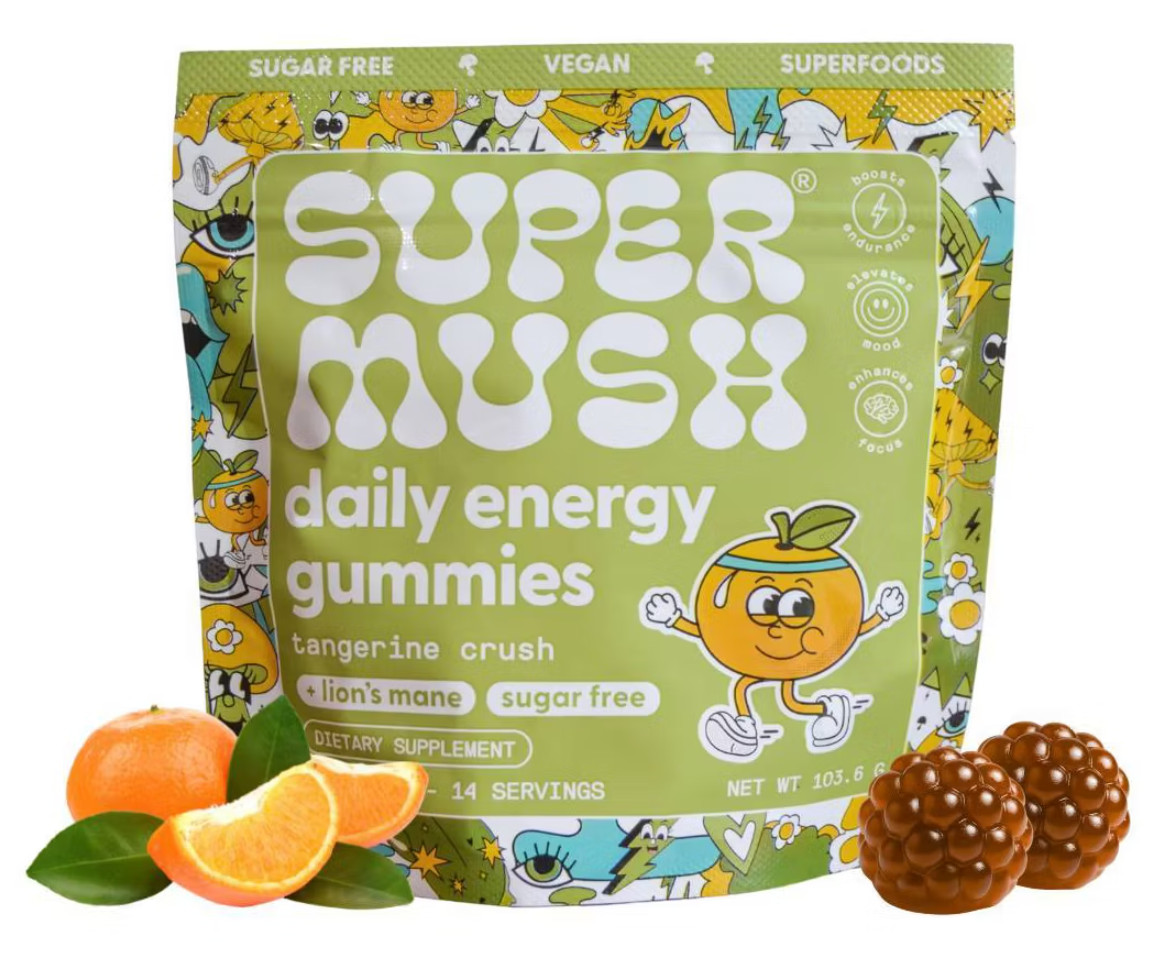 SuperMush Daily Energy Mushroom Supplement Gummies – 28ct/14 Servings