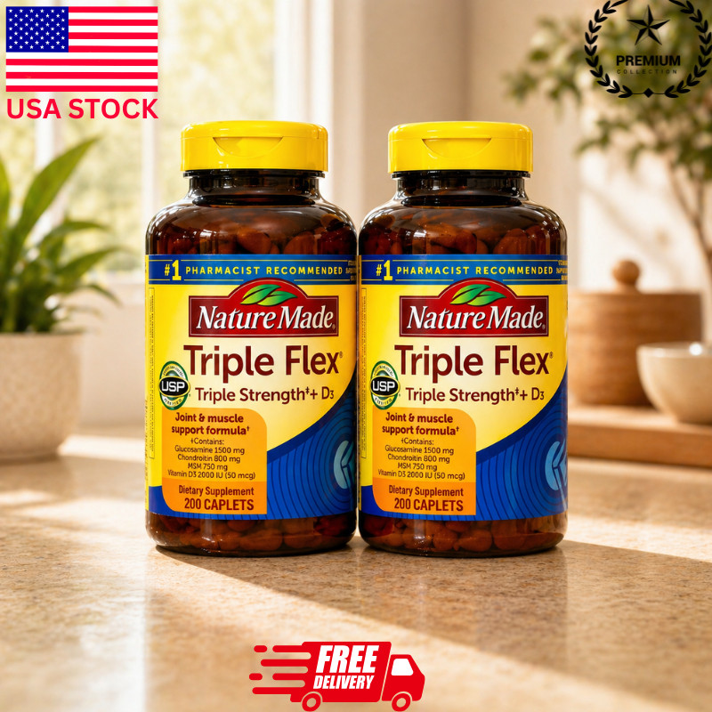 Nature Made Triple Flex Triple Strength 200 Caplets Joint Support Pack of 2