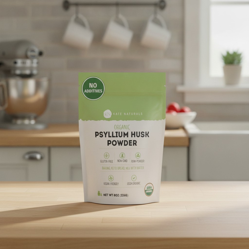 Organic Psyllium Husk Powder, 8oz | Gluten-Free, Keto Fiber for Baking & Smoo…