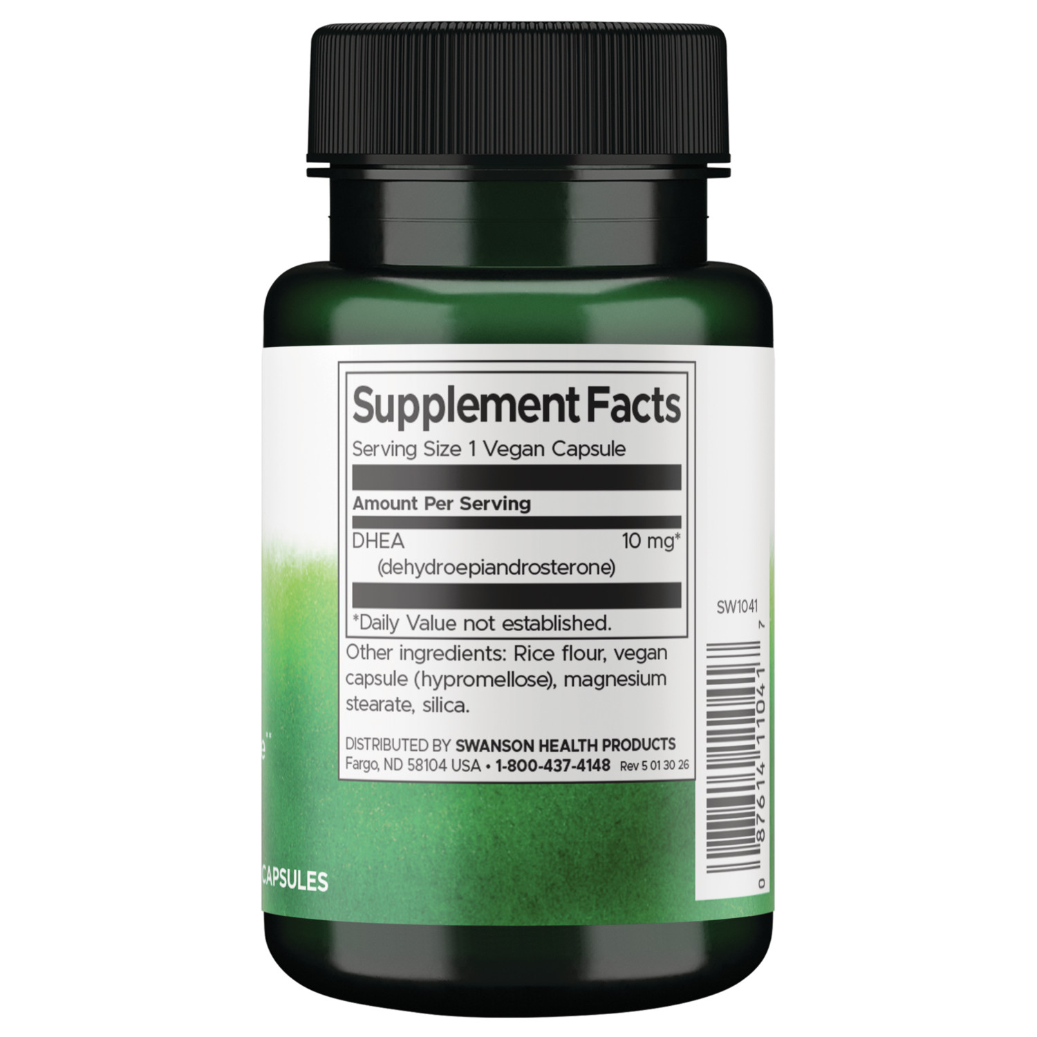 Swanson DHEA (dehydroepiandrosterone) Capsules, 10 mg, 120 Count