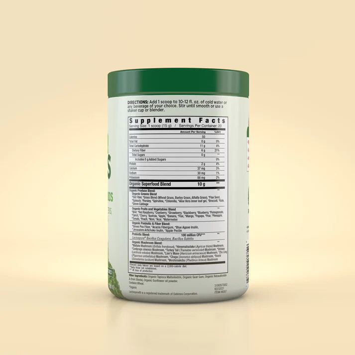 Country Farms Super Greens Organic Whole Food Supplement Natural Flavor 10.6oz