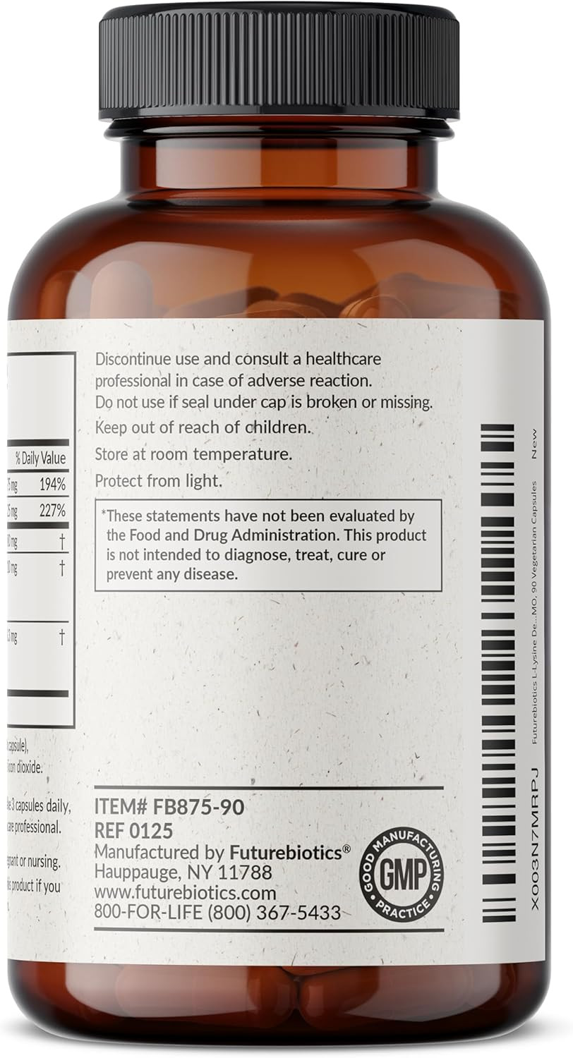 L-Lysine Defense Immune Support Complex 1500 MG per Serving with Vitamin C, Zinc