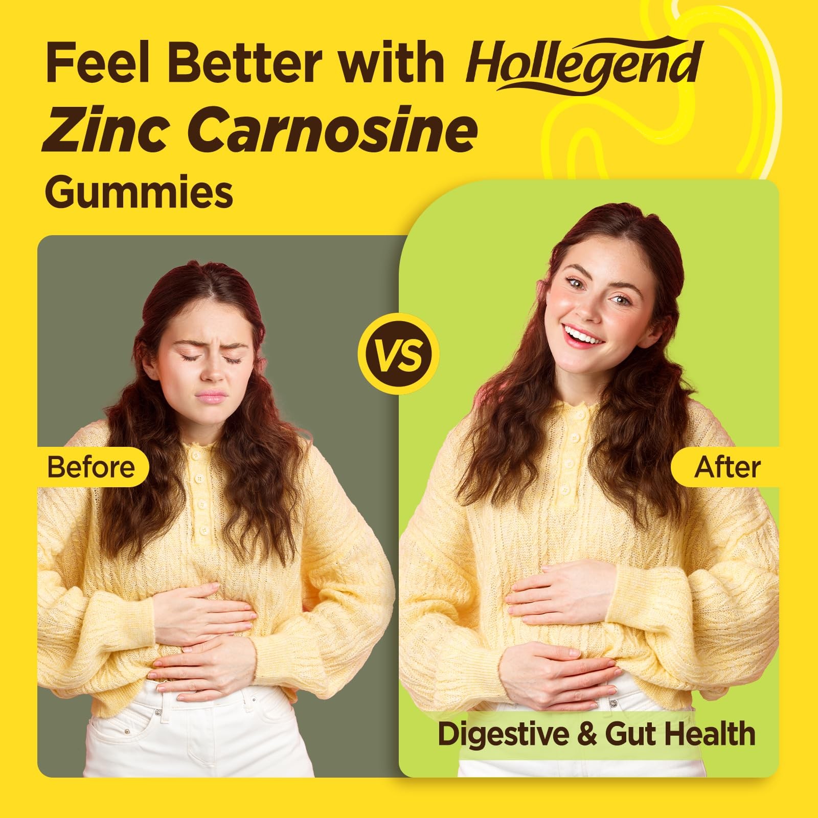 Zinc Carnosine 75mg 60 Gummies Sugar Free Gut Digestive Health Support Probiotic