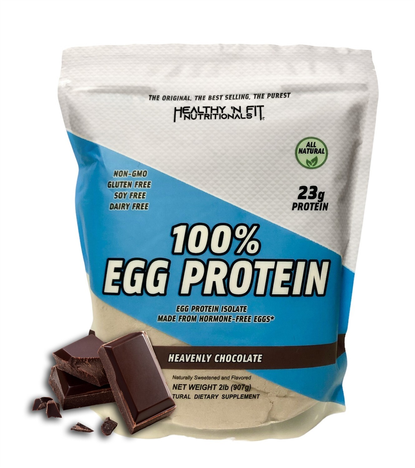 HEALTHY N FIT – 100% Egg Protein 2lb, Chocolate- The Best Egg Protein, Natural