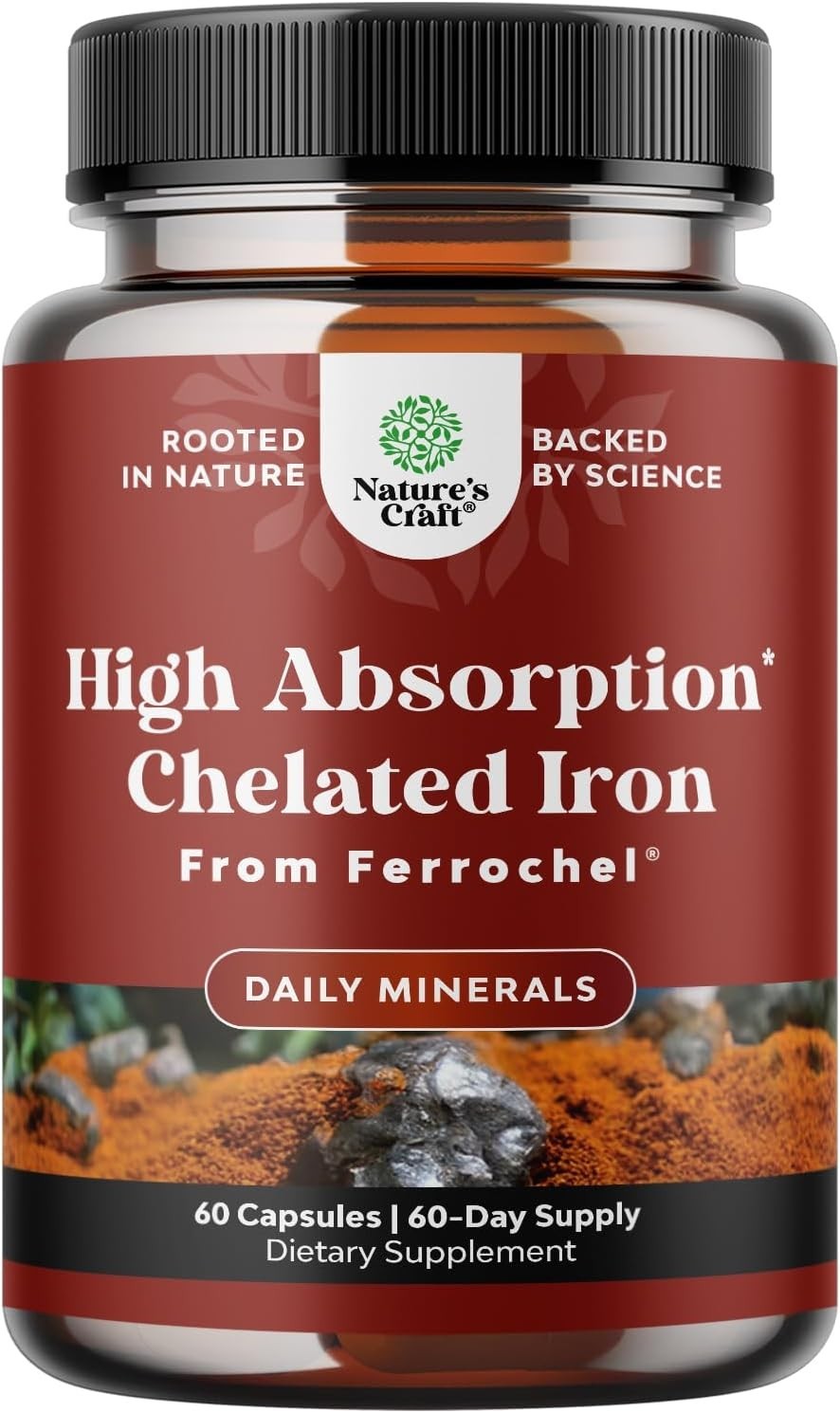 Chelated Iron, 100 Tablets (25 mg per Tablet)