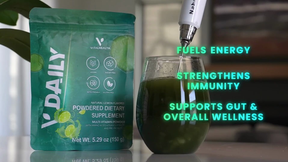 Vital Health® V-Daily Lime Multi-Vitamin Powder Supplement – 5.29 oz – Vegan