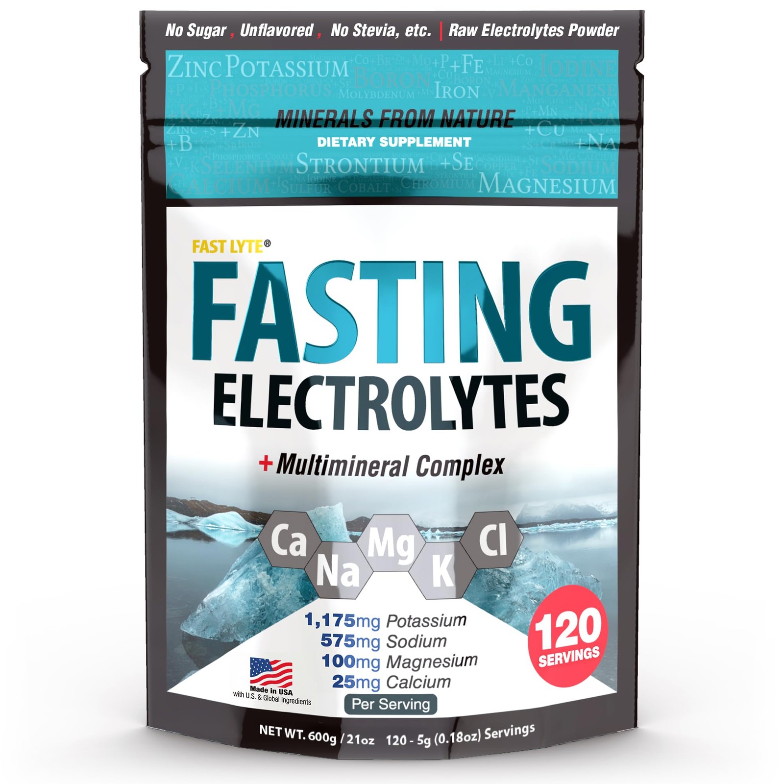 Fast Lyte Fasting Electrolyte Supplement Powder | No 21 Ounce (Pack of 1)