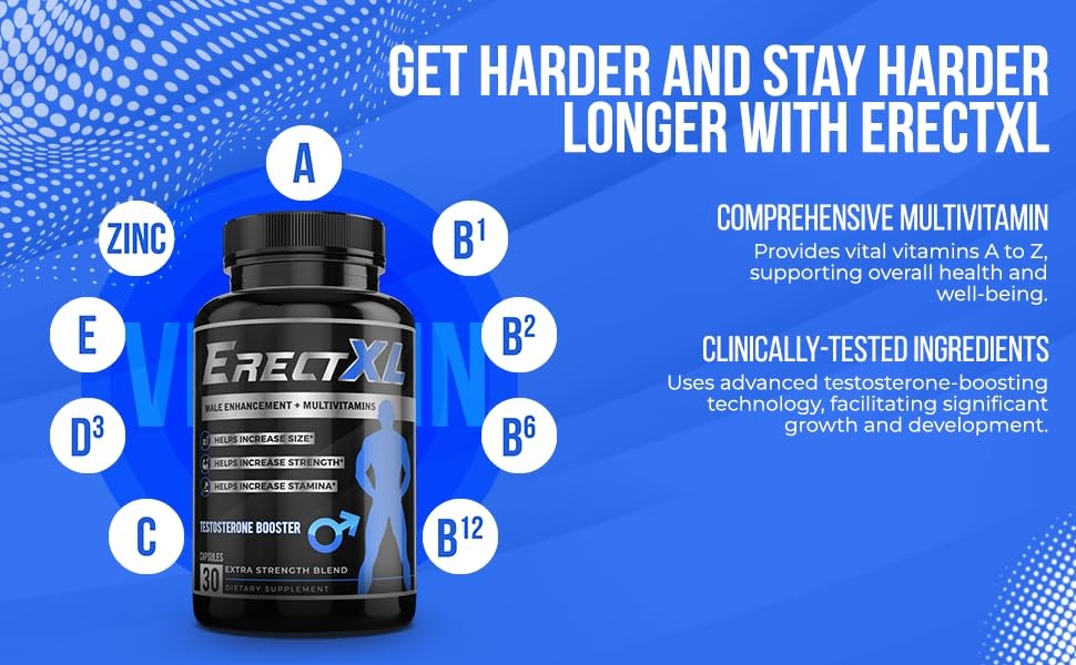 ErectXL Male Performance + MULTIVITAMIN – Increase Size, 30 Count (Pack of 1)